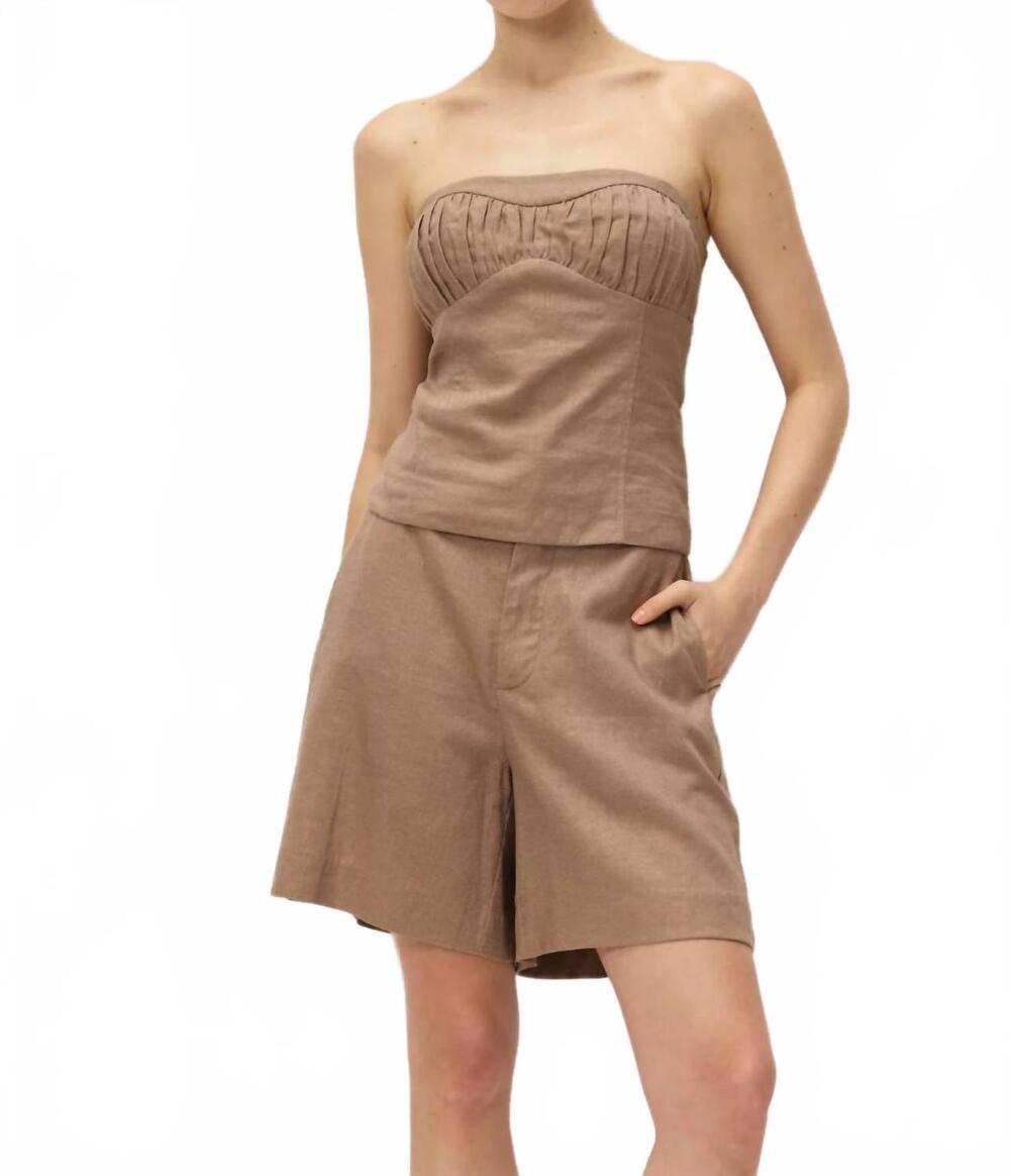 NEW ELODIE mavi top in mocha